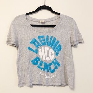 Grey Hollister Graphic Crop Top